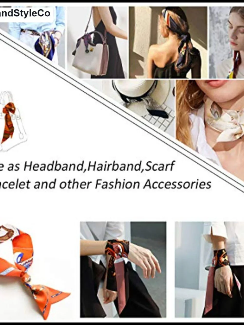 2/6/10 Pack Imitation Silk Scarf Bags for Women Hair Neck Handbag Decor Fashion